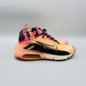 Nike Shoes Women 6 Orange Pink Air Max 2090 Highlighter Athletic Running Sneaker